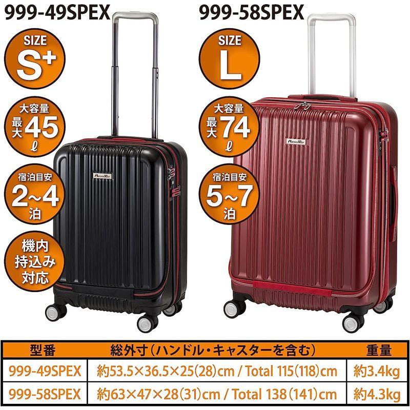 新到着プラスワン スーツケース ALPHASKY 40L Sサイズ SPEX (ピーコックカーボン) 54cm 999-49SPEX 旅行用家電  13.126.80.66