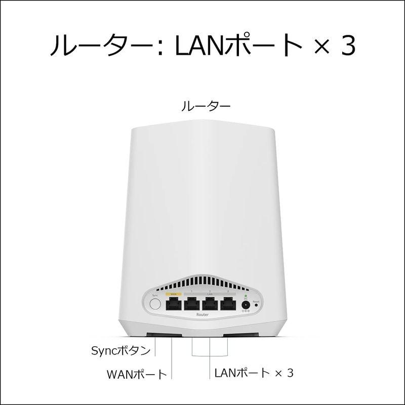 ネットギア NETGEAR Orbi Pro WiFi6 Mini メッシュWiFi AX1800 ルーター 法人向け VLAN WPA3 Orbi Pro メッシュWiFi NETGEAR WiFi6 Mini AX1800 ルーター 法人向け VLAN WPA3 WiFi