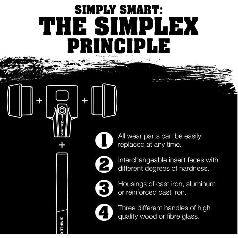 ハルダー　シンプレックス・ハンマー　タイプC　径60　ヘッド・ハンドル交換可　スーパープラスティック(白)　ドイツ製