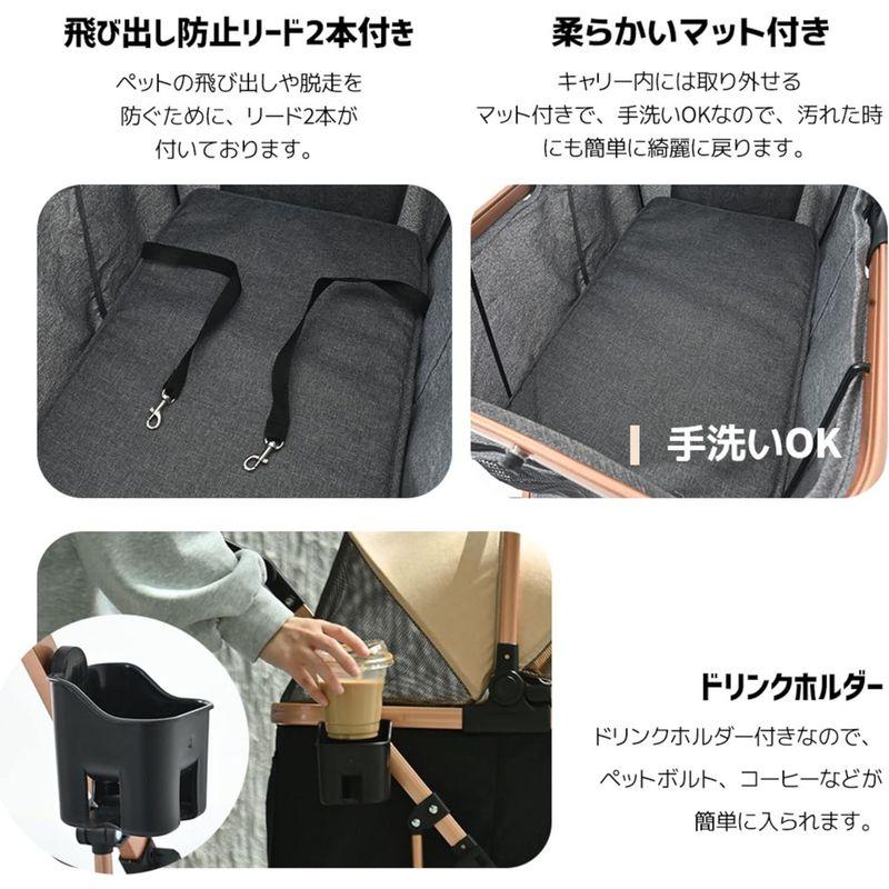 BTM ペットカート 分離式 取り外し可能 折りたたみ 中型犬 小型犬 ドッグカート軽量 ペットバギー 犬用 猫用 2way 前輪360°回 ペットカート 分離式 取り外し可能 折りたたみ 中型犬 小型犬 ドッグカート軽量 ペットバギー 犬用 猫用 2way