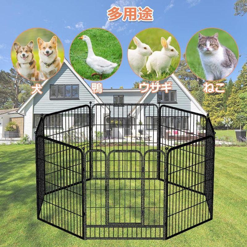 TSAYAWA ペットサークル 中型犬用 小型犬用 ペットフェンス 折りたたみ スチール製 複数連結可能 高さ80cm 室内外兼用 犬 サー 犬小屋、屋外サークル MYK1250302849(11609円)