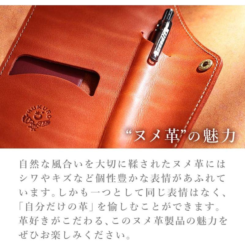 HUKURO iPhone 8 Plus 7 Plus 用 ケース 手帳型 右手持ち ブラック 黒糸｜br-select-store｜03