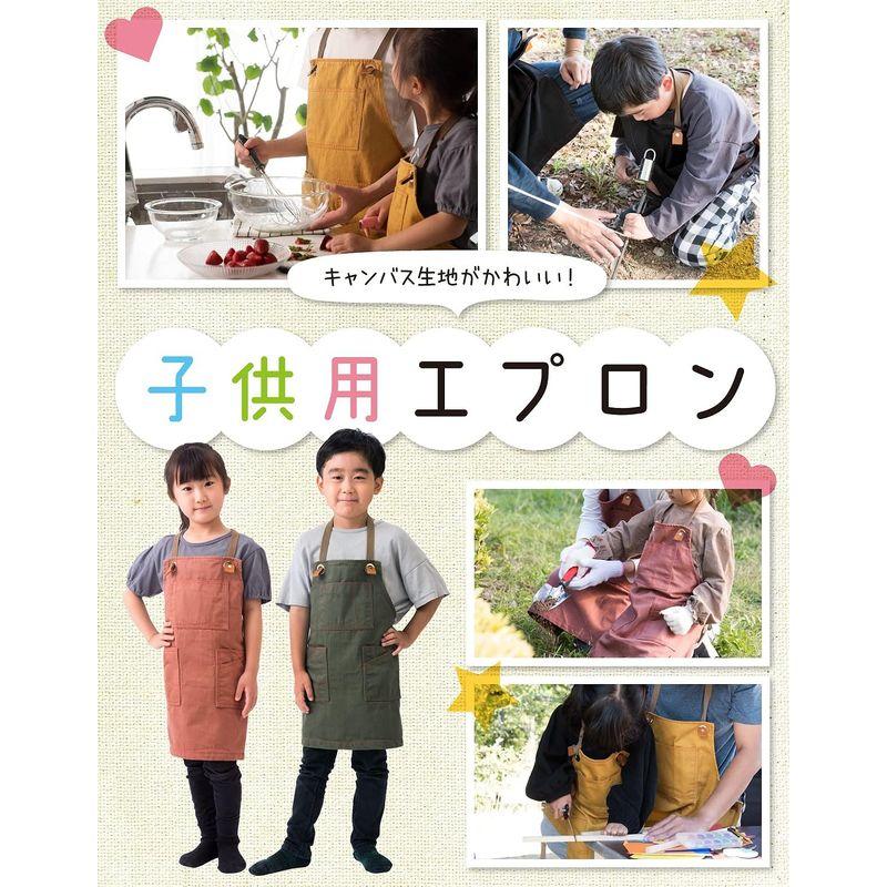 Chapdaddy 子供 エプロン 女の子 男の子 料理 工作 ガーデニング 園芸 キャンプ 作業用 キャンパス生地 クラフターエプロン (｜br-select-store｜07