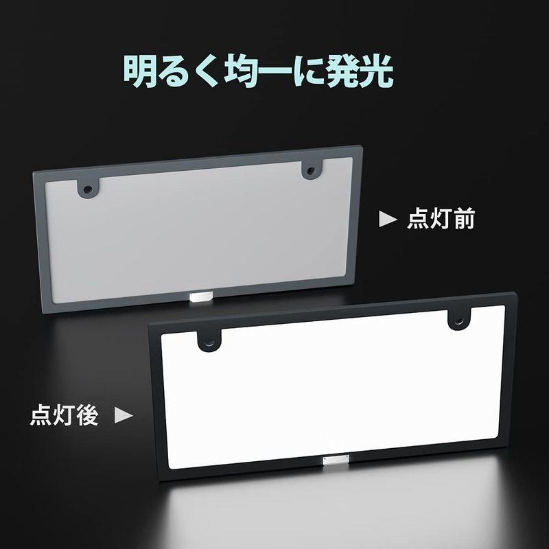 POOPEE 字光式LEDナンバープレートLED 電光式 ナンバー プレート IP67完全防水 ホワイト 全面発光 超高輝度 極薄6mm 車｜br-select-store｜04