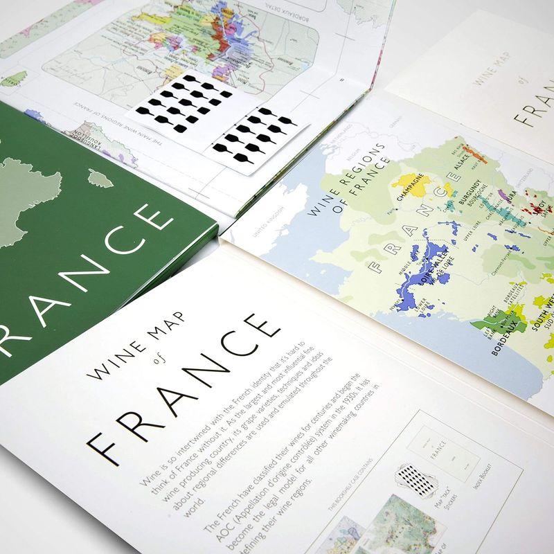 フランス ワイン生産地域の地図（額縁付き） ワイン産地がまるわかり フランス ワイン マップ ポスター 地図