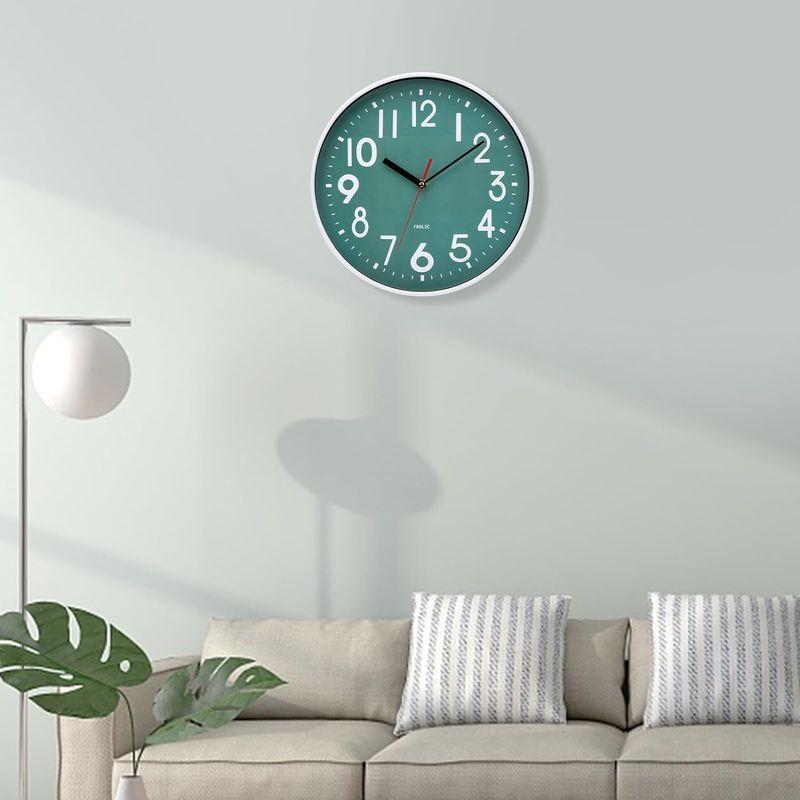 掛け時計 電波 静音 壁掛け時計 北欧 おしゃれ 時計 壁掛け 見やすい 30cm アナログ 夜間秒針停止 シンプル(グリーン)｜br-select-store｜03