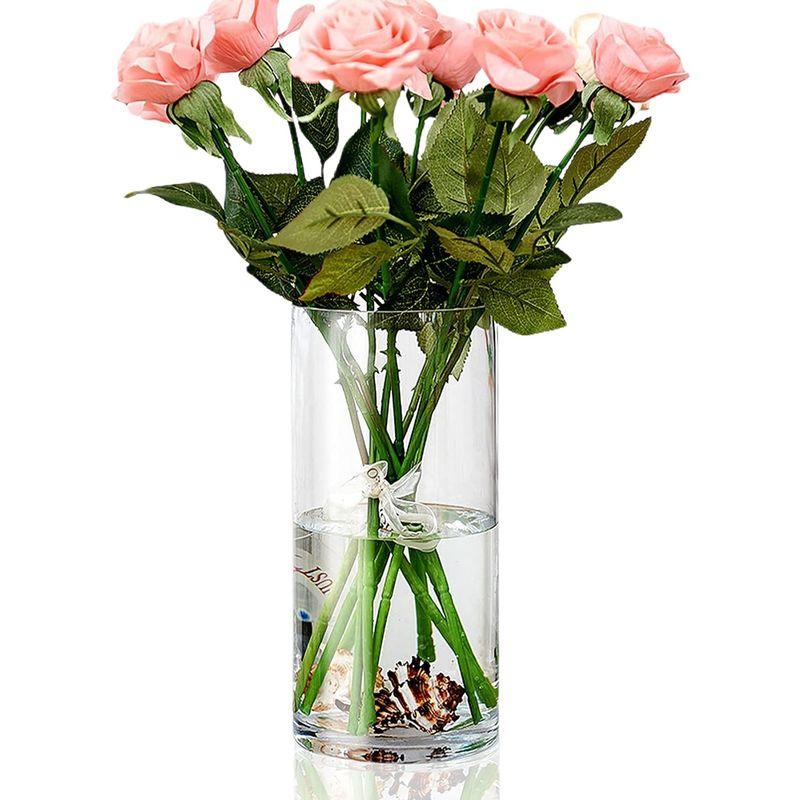 Maleielam?花瓶 ガラス,透明,高さ30cm,おしゃれ花器,リビング、寝室、オフィスなどの装飾に適しています｜br-select-store｜08