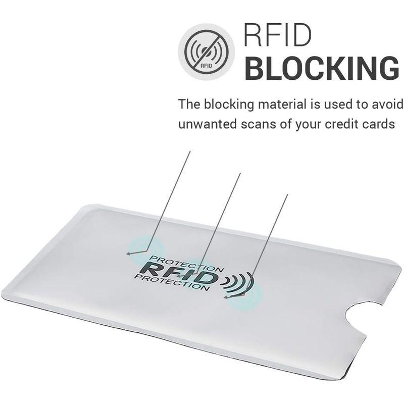 kwmobile 5x クレジット カードケース RFIDブロッカー - スキミング防止 クレカ 銀行カード 交通系ICカード シルバー｜br-select-store｜04