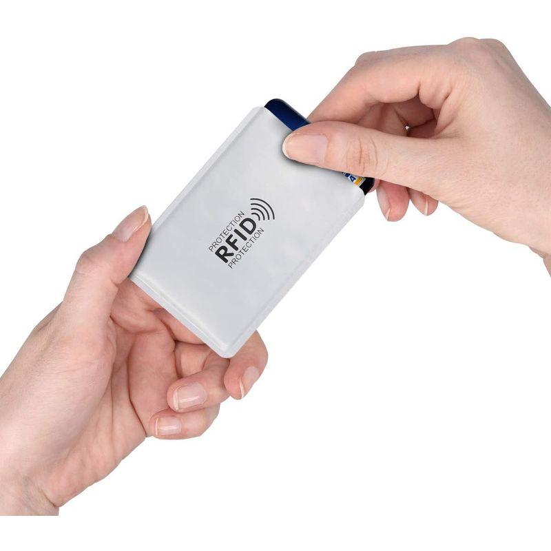 kwmobile 5x クレジット カードケース RFIDブロッカー - スキミング防止 クレカ 銀行カード 交通系ICカード シルバー｜br-select-store｜07