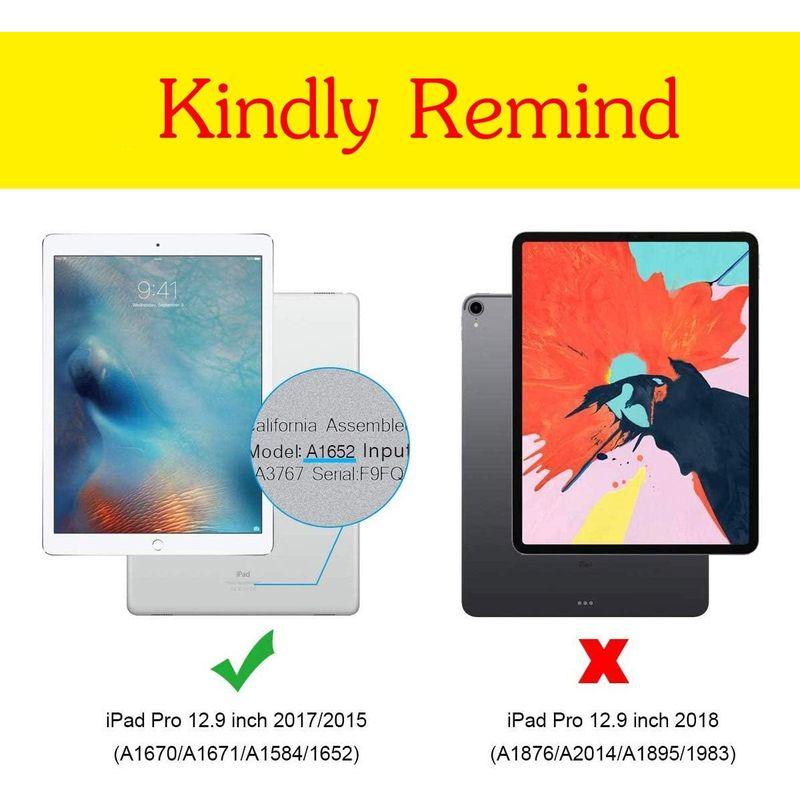 iPad Pro 12.9インチ ケース 初代、第2世代対応 ワニ型人工皮革製 スリープ機能付きカバー ブラケット付き - レッド｜br-select-store｜06