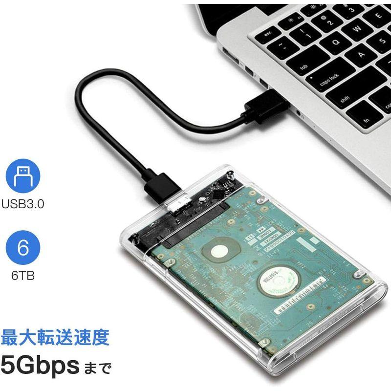 YFFSFDC 2.5インチ HDD ケース USB3.0 SSD ボックス SATA III 外付けハードディスク 5Gbps 高速データ｜br-select-store｜02