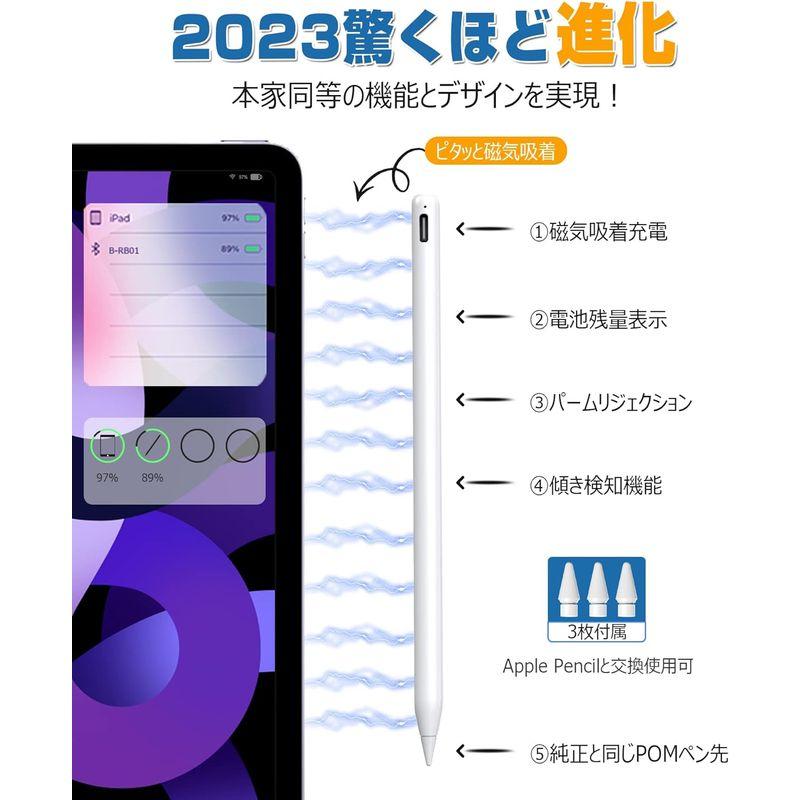 2023年新登場 ワイヤレス/Type-C急速充電タッチペン iPad スタイラスペン Ciscle アップルペンシル 磁気吸着充電 app｜br-select-store｜02