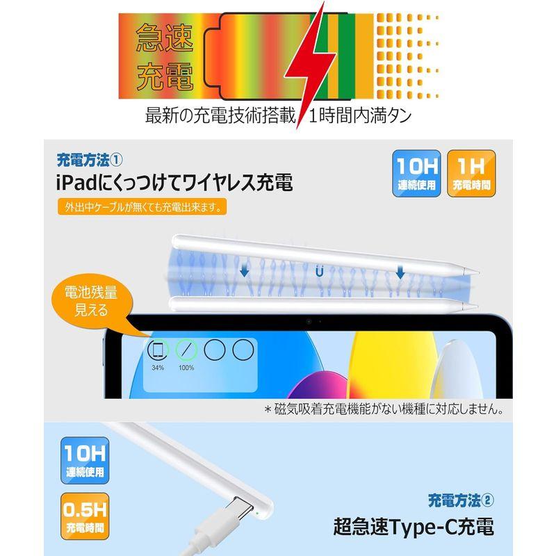 2023年新登場 ワイヤレス/Type-C急速充電タッチペン iPad スタイラスペン Ciscle アップルペンシル 磁気吸着充電 app｜br-select-store｜04