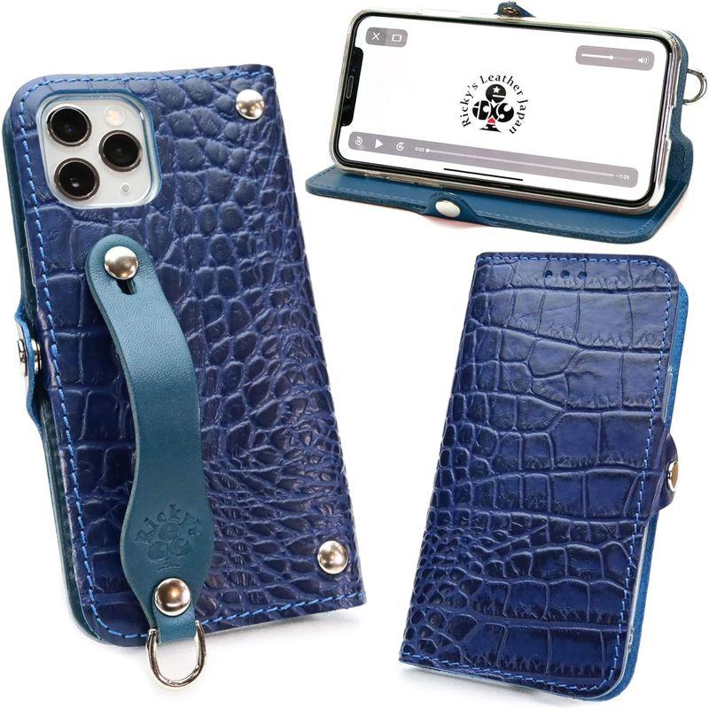 売り切り Ricky’s Leather EFGS iPhone 11ProMax 手帳型 ケース エンボスクロコ ブルー MSカードケース｜br-select-store｜02