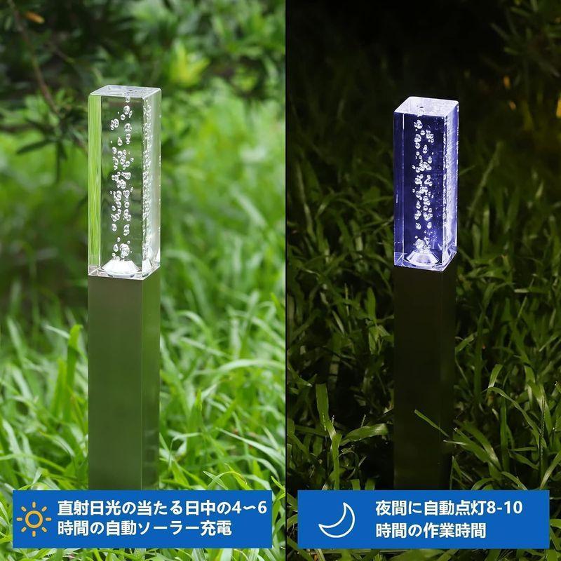 GWSOLAR【スタイリッシュ透明感のある光！ソーラー ライト2個組/ 6cm角 GWSOLARスタイリッシュ透明感のある光ソーラー ライト2個組/ 6cm