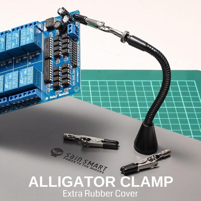 SainSmart 磁気はんだごてスタンド 5倍LED拡大鏡ライト 4磁性