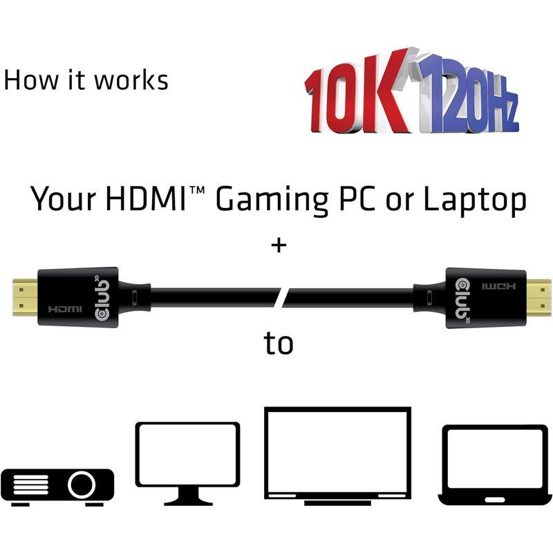 Club3D HDMI 2.1 4K120Hz 8K60Hz 48Gbps Male/Male 3m 26AWG Ultra High Sp｜br-select-store｜10