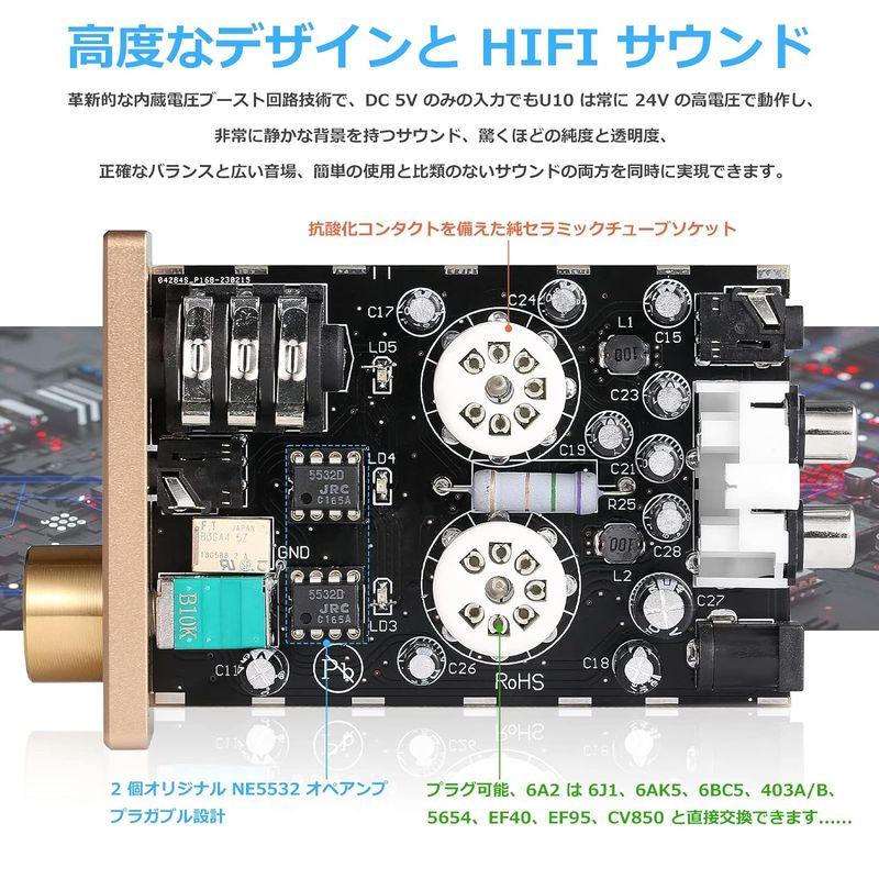 Nobound U10 Mini 6A2 真空管 ヘッドホン アンプ HIFI ステレオ プリアンプ ホーム スピーカー用｜br-select-store｜02