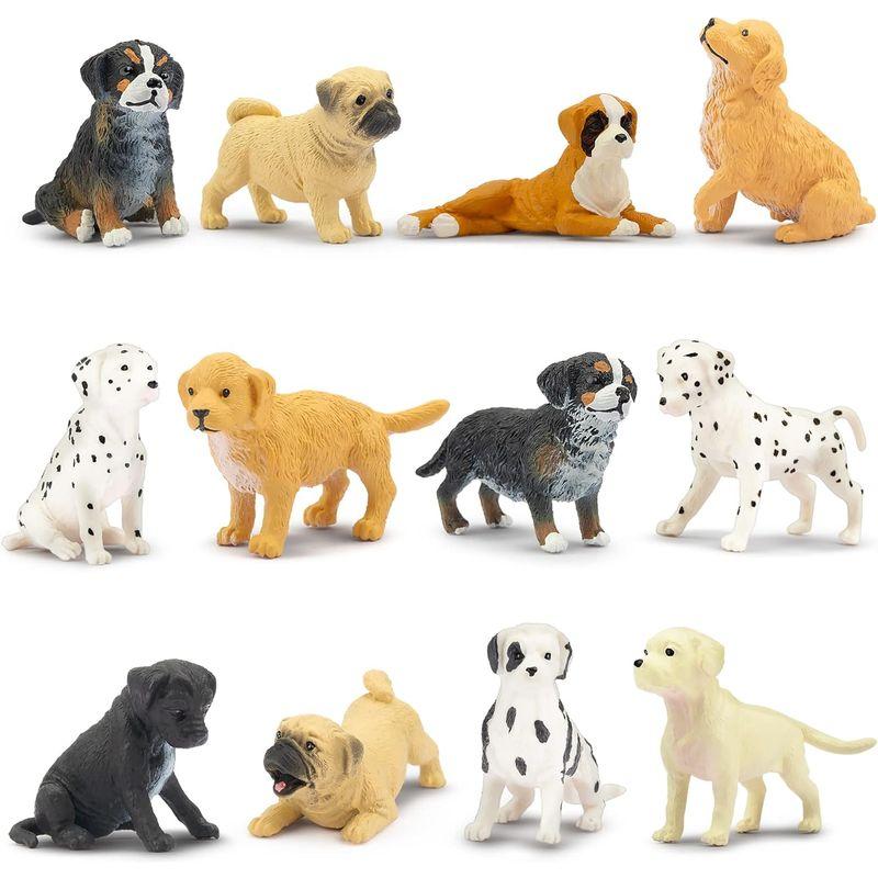 TOYMANY 12PCSミニ犬フィギュア ミニ動物フィギュア 動物 TOYMANY 12PCSミニ犬フィギュア ミニ動物フィギュア 動物