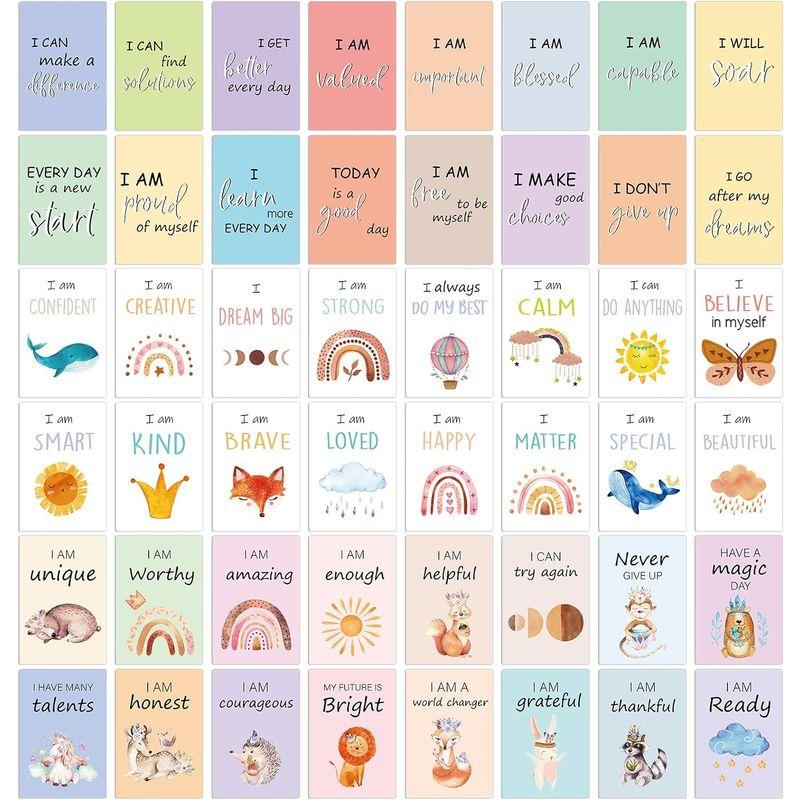 48枚 アファメーションカード キッズ デイリー ポジティブアファメーション カード ボーホー モチベーションアップ 瞑想 フラッシュカード｜br-select-store｜02