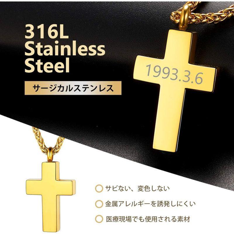 Richsteel 十字架ネックレスゴールド メモリアルペンダント 遺骨入れ クロス お守り k18金メッキネックレス メンズ アクセサリー｜br-select-store｜07