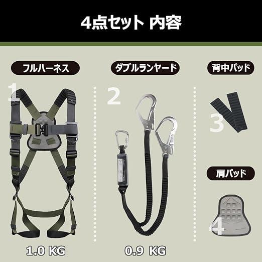 ハーピー 新規格対応 フルハーネス型 墜落制止用器具 4点セット ハーピー 新規格対応 フルハーネス型 墜落制止用器具 4点セット