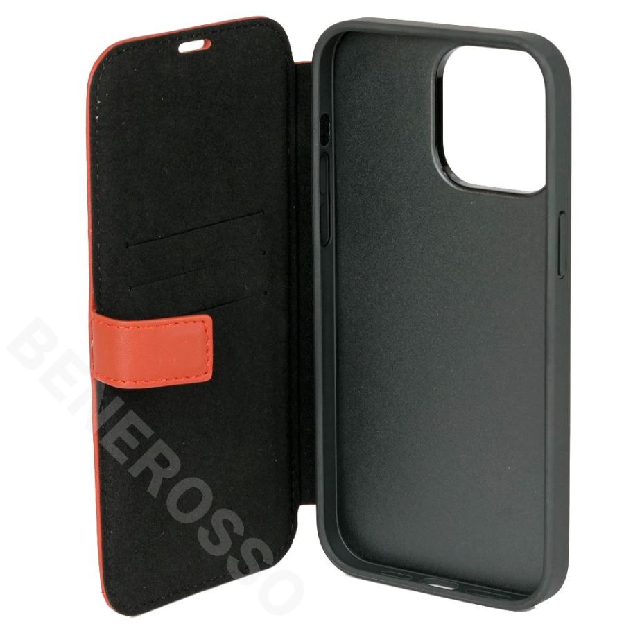 Ferrari（フェラーリ） iPhone14ProMax レザー 手帳型カバー レッド