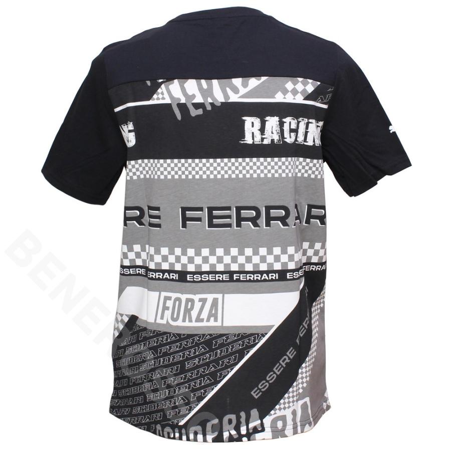 Ferrari WEC Track フェラーリ Tシャツ 半袖 ブラック Ferrari フェラーリ Tシャツ スクーデリア・フェラーリ チェッ
