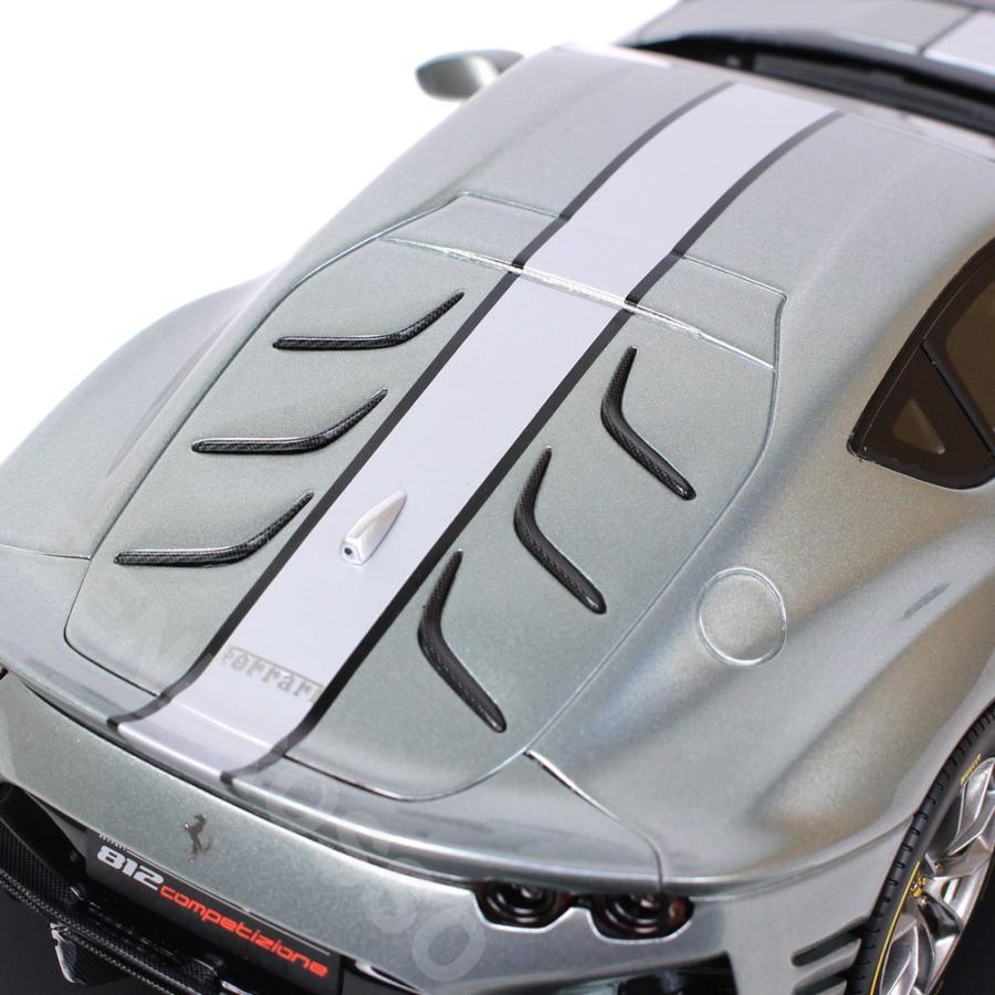 BBR MODELS 1/18スケール フェラーリ 812 コンペティツォーネ 2021 グリージョ コバーン/シルバー ストライプ （ケース付） P18207A1Vの画像