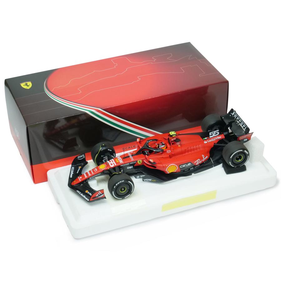 BBR MODELS 1/18スケール フェラーリ SF-23 C.サインツ シンガポールGP 2023 ウィナー レッド PBBR231865_6
