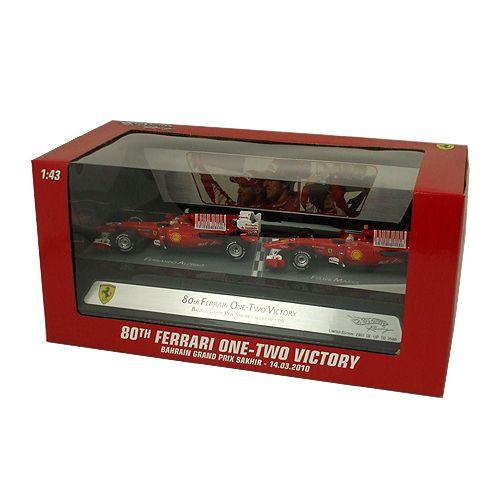 マテル 1/43スケール フェラーリ F10 2010 バーレーンGP 80th FERRARI ONE-TWO VICTORY 2台セット MT7423V_2