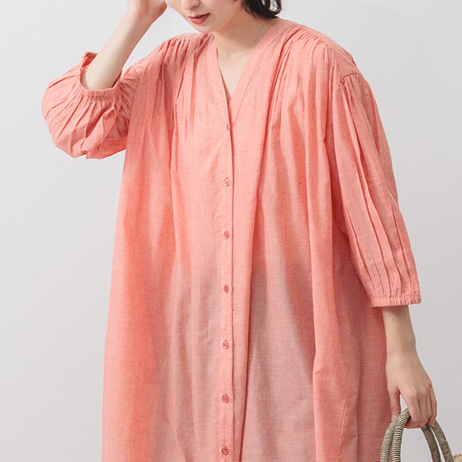 M.M.O. ふんわり素材◎体系カバーも叶う羽織り Vネック シャツ ワンピース COT2750 服 大人の ナチュラル ゆったり きれいめ シンプル カジュアル 大人女子 |  | 06