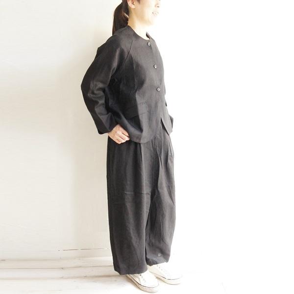 ✨極美品✨Plantation ノーカラージャケット M リネン100% 麻 ✨ ✨極美品✨Plantation ノーカラージャケット M リネン100% 麻 ✨