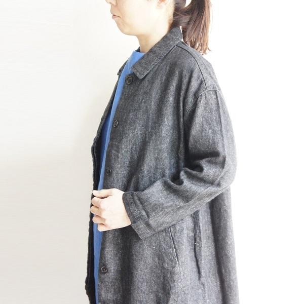 nachukara ナチュカラ リネン 麻 デニム ステンカラー コート NK12891