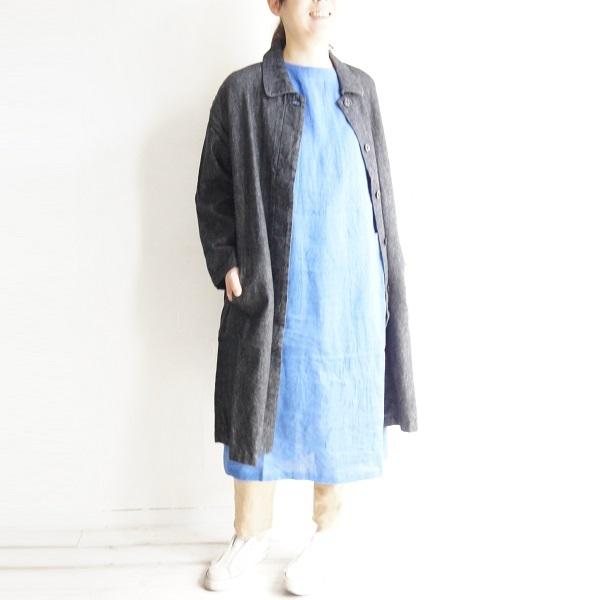 nachukara ナチュカラ リネン 麻 デニム ステンカラー コート NK12891