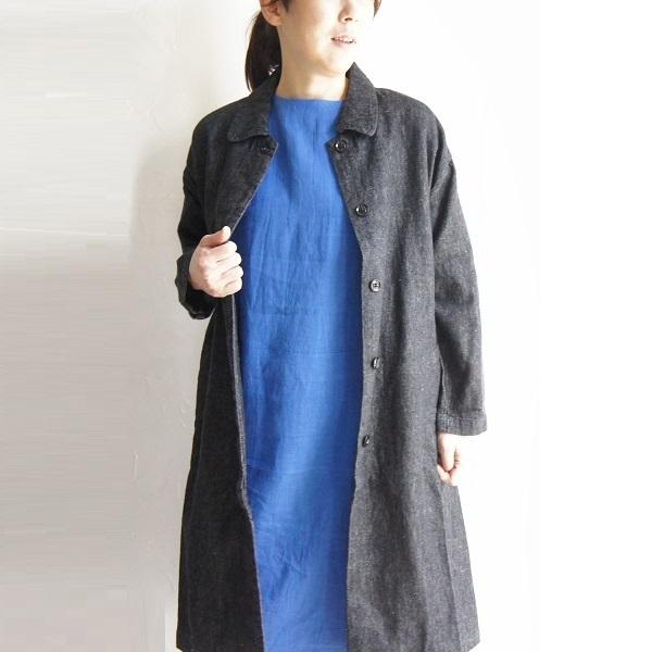 nachukara ナチュカラ リネン 麻 デニム ステンカラー コート NK12891