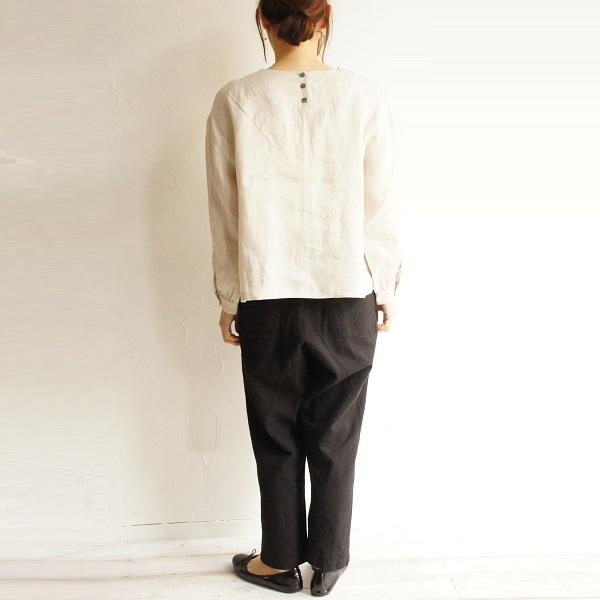 リネン 麻 ラミー ラチネ 起毛 切替 プルオーバー tukuroi by SUN VALLEY -ツクロイ by サンバレー TK210206 sunvalley 服 大人の ナチュラル ゆったり 大人 | SUN VALLEY | 02