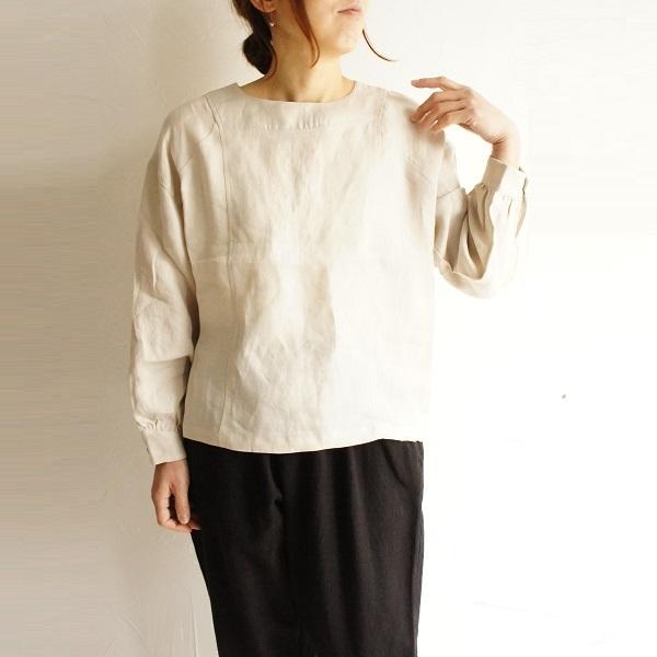 リネン 麻 ラミー ラチネ 起毛 切替 プルオーバー tukuroi by SUN VALLEY -ツクロイ by サンバレー TK210206 sunvalley 服 大人の ナチュラル ゆったり 大人 | SUN VALLEY | 03