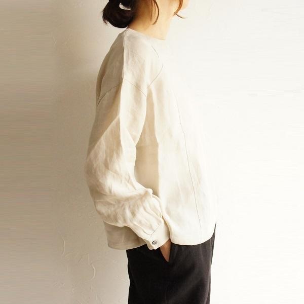 リネン 麻 ラミー ラチネ 起毛 切替 プルオーバー tukuroi by SUN VALLEY -ツクロイ by サンバレー TK210206 sunvalley 服 大人の ナチュラル ゆったり 大人 | SUN VALLEY | 04