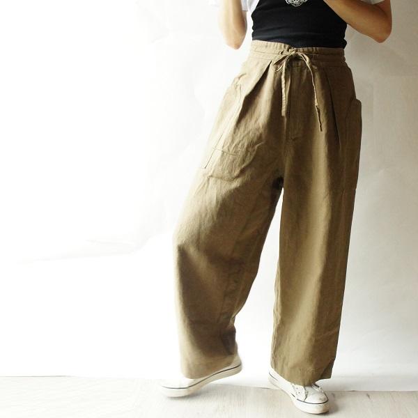 tukuroi ツクロイ SUN VALLEY サンバレー リネン コットン 綿 麻 ツイル サイドポケット パンツ TK413239 sunvalley 服 大人の ナチュラル ゆったり きれいめ | SUN VALLEY