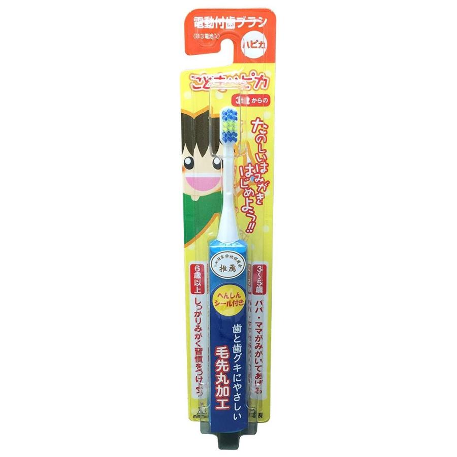 ミニマム 電動付歯ブラシ こどもハピカ でおすすめアイテム ブルー 毛の硬さ やわらかめ Dbk 1b Bp