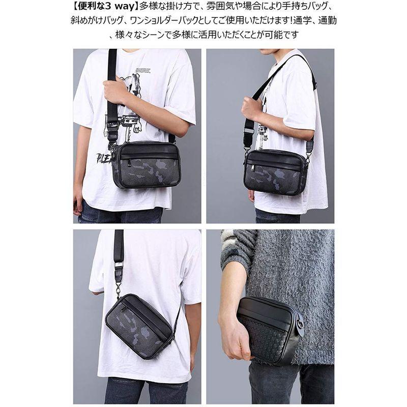 日本産 バッグ Whatna 2way手作り編み込み ミニ セカンド バッグ メンズ ニショルダーバッグ ポシェット 本革 小 横型 ショルダーベルト付属 Www Threeriversofs Com