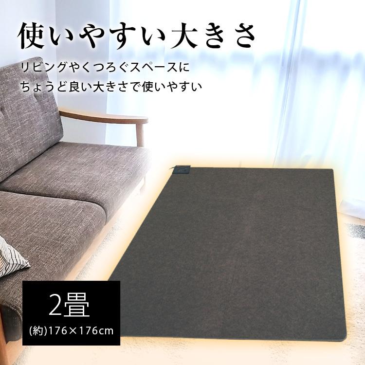 送料無料！　TEKNOS ホットカーペット 2畳用　本体176×176cm  TWA-2000B (すべり止め加工)　電気カーペット ダニ退治　片面暖房面積切替｜brain8｜03