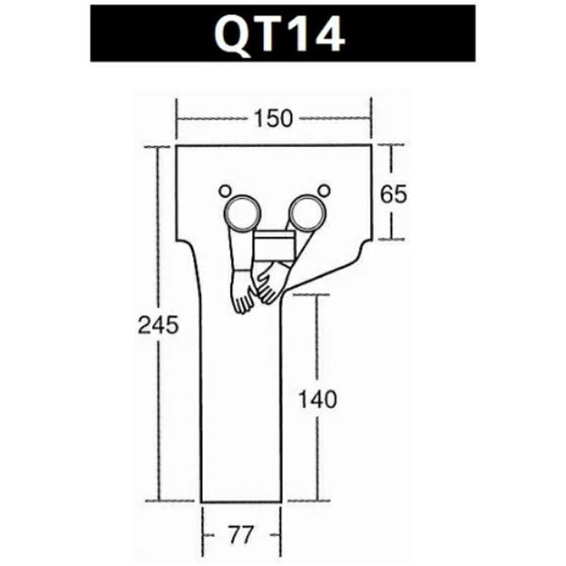アスベスト処理用 グローブバッグ QT14 15枚入 パイプ径25〜35cm横パイプ用 石綿除去 |  | 01