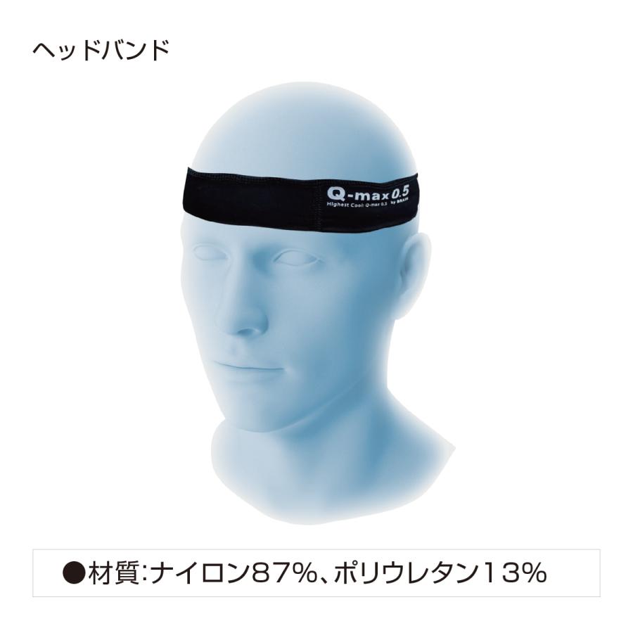 「BRAIN 最高レベルの接触冷感　UVカット Q-max0.5 BR-029ヘッドバンド ヘアバンド 冷感 ひんやり」熱中症対策グッズ クールキャップ ヘッドクーラー 吸汗 速乾 |  | 02