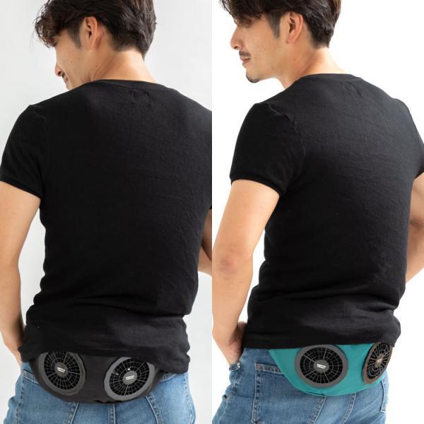 実用新案取得済 ボディ 空調 エアコン BR-686 電動ファン付きポシェット フルセット ポーチ 腰に巻いてシャツ内へ送風 |  | 11