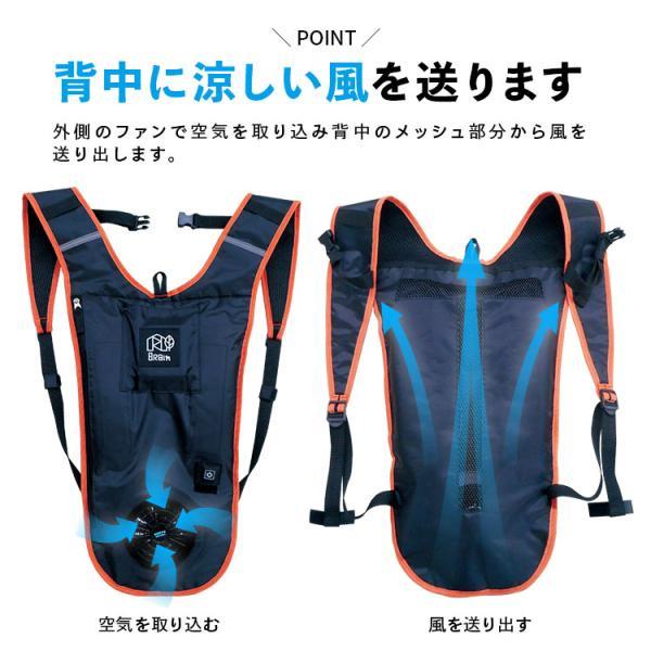 電動ファン付 リュック用ファンパッド BR-688 フルセット リュックとの間に空気の流れを 実用新案取得済  空調 リュック | ブレイン | 02