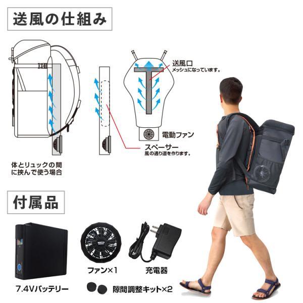電動ファン付 リュック用ファンパッド BR-688 フルセット リュックとの間に空気の流れを 実用新案取得済  空調 リュック | ブレイン | 05