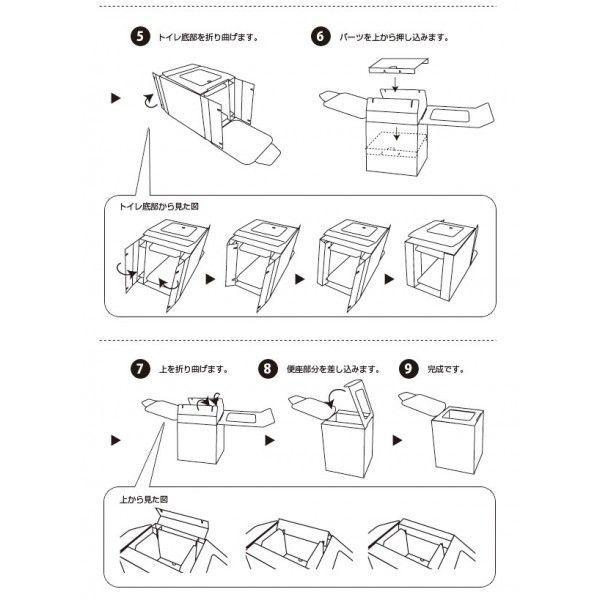 軽量なのに頑丈 水に強いプラダン製洋式トイレ 組立式 BR-932 焼却処分可能 耐荷重約350kg以上 防災トイレ 非常用トイレ 簡易トイレ | ブレイン | 04