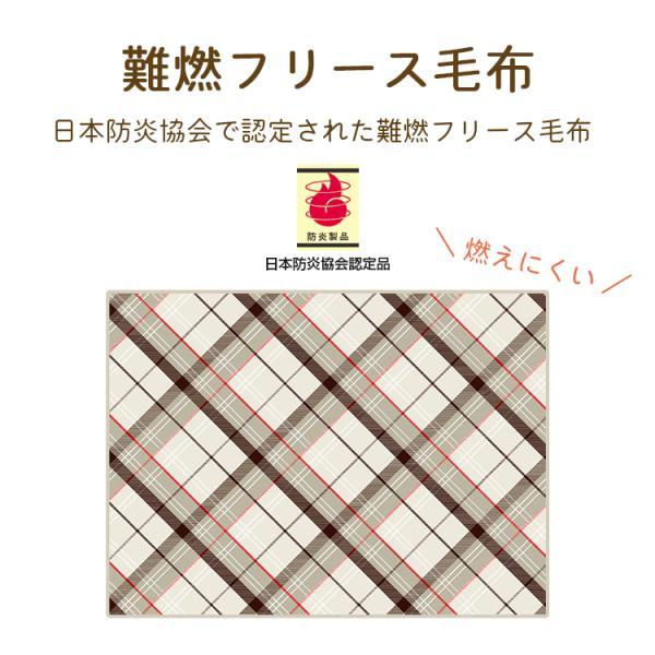 真空パック 難燃備蓄用フリース毛布 BR-949 おとな用 日本防炎協会認定ラベル付 140×190cm チェック柄 防災 災害 |  | 03